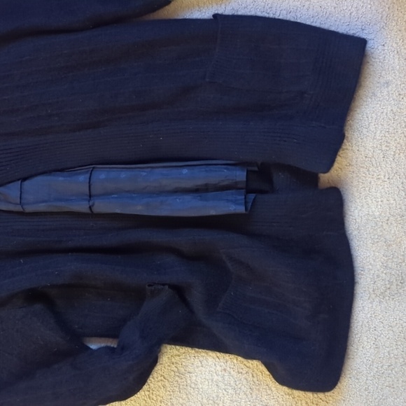 Talk of the Walk Atlantic City Black Angora Fur Long Coat/ Cardigan with Pockets - Picture 4 of 8